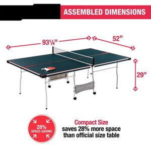 Mid Size Table Tennis, 15mm, 4 Piece, Pong Table